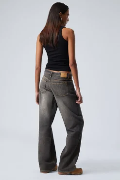 Weekday AMPLE LOW RISE LOOSE WIDE LEG JEANS><noscript><img width=