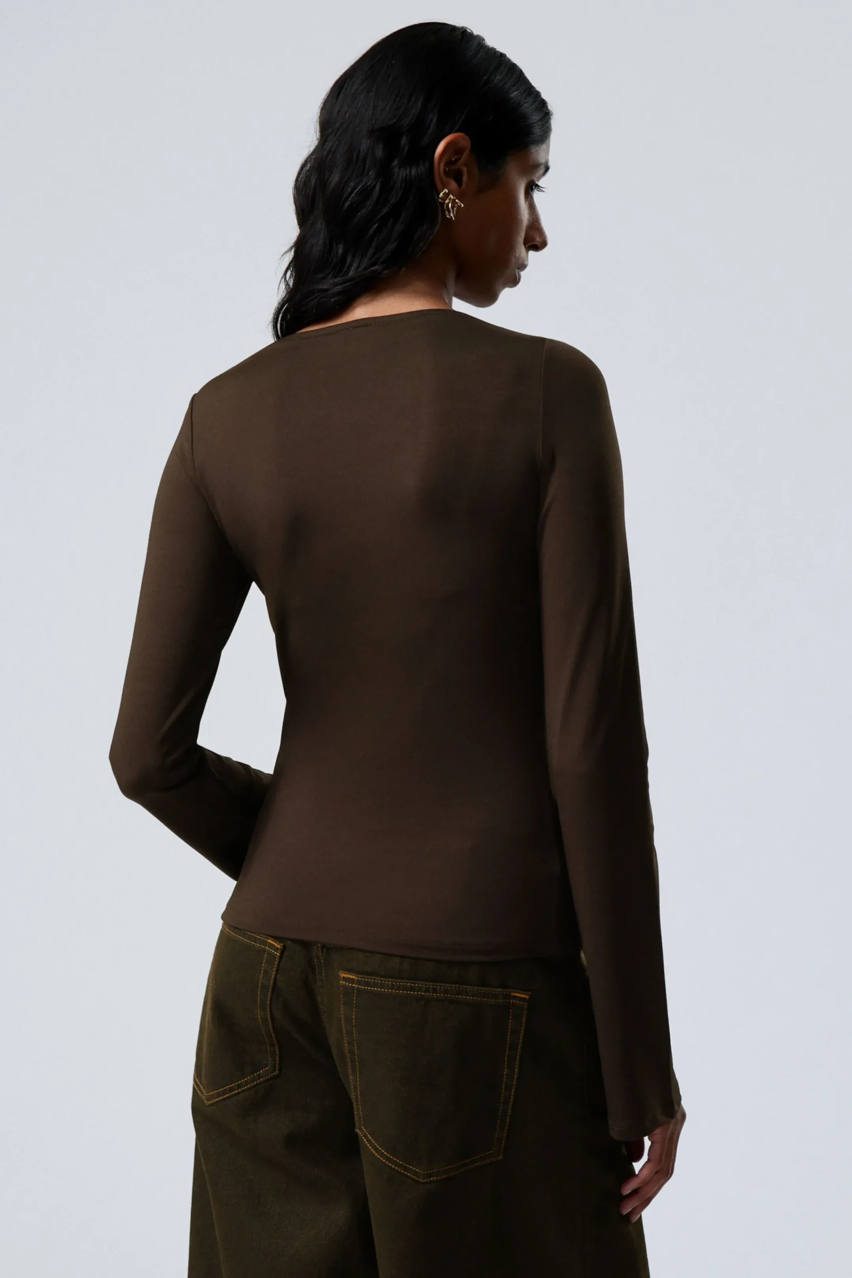 Weekday ANNIE LONG-SLEEVED BOAT-NECK TOP>Women Tops