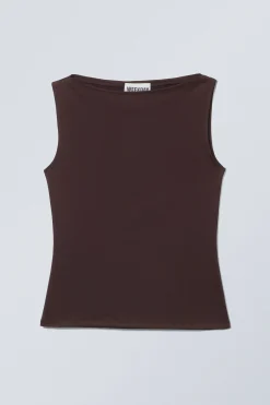 Weekday ANNIE SLEEVELESS BOAT-NECK TOP><noscript><img width=