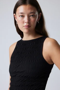Weekday ANNIE SMOCKED BOAT-NECK TOP>Women Tops