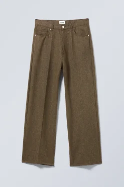 Weekday ASTRO LOOSE BAGGY HERRINGBONE TROUSERS><noscript><img width=