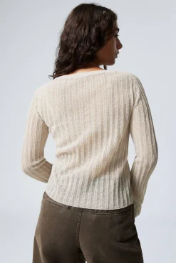 Weekday ASYMMETRIC LINEN BLEND CARDIGAN><noscript><img width=
