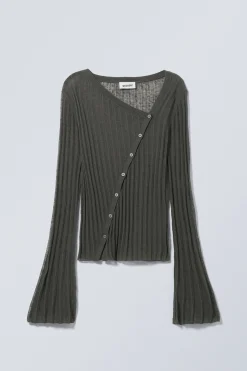 Weekday ASYMMETRIC LINEN BLEND CARDIGAN><noscript><img width=