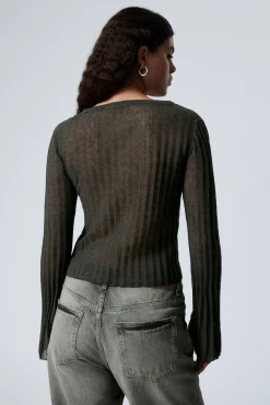 Weekday ASYMMETRIC LINEN BLEND CARDIGAN><noscript><img width=