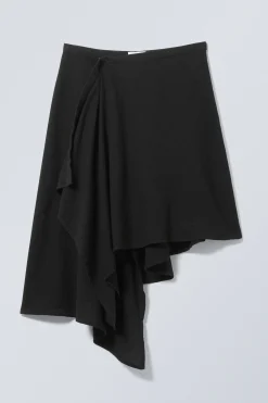 Weekday ASYMMETRIC LINEN BLEND WRAP SKIRT><noscript><img width=