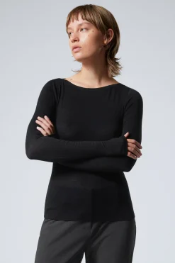 Weekday BOATNECK LONG SLEEVE TOP>Women Basics|Tops