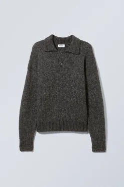 Weekday BOBBY RELAXED KNITTED POLO SWEATER><noscript><img width=