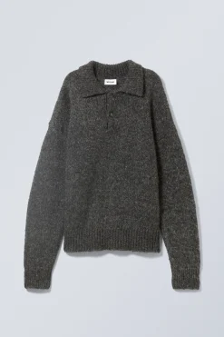 Weekday BOBBY RELAXED KNITTED POLO SWEATER><noscript><img width=