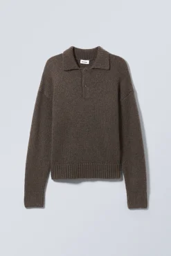 Weekday BOBBY RELAXED KNITTED POLO SWEATER><noscript><img width=