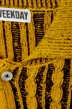 Weekday BOXY CABLE-KNIT POLO SWEATER><noscript><img width=