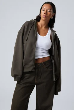 Weekday BOXY HEAVY ZIP HOODIE>Women Hoodies|Basics