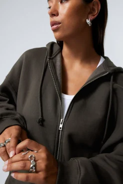 Weekday BOXY HEAVY ZIP HOODIE>Women Hoodies|Basics