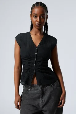 Weekday CAP-SLEEVED SHEER TOP>Women Blouses & Shirts