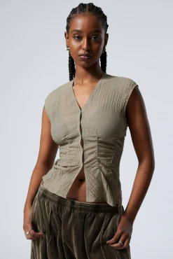 Weekday CAP-SLEEVED SHEER TOP>Women Blouses & Shirts