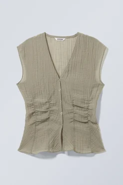 Weekday CAP-SLEEVED SHEER TOP><noscript><img width=