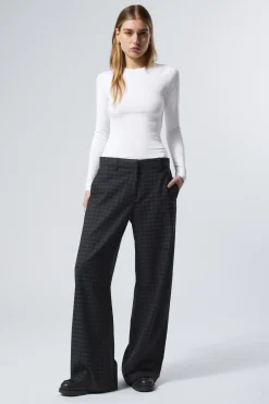 Weekday CHECKED LOW LOOSE SUIT TROUSERS>Women Trousers