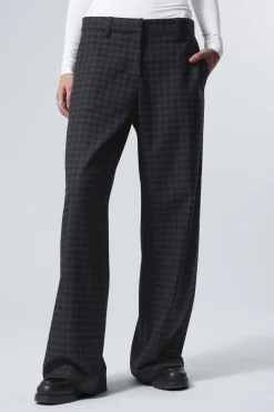 Weekday CHECKED LOW LOOSE SUIT TROUSERS>Women Trousers