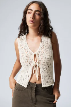 Weekday CROCHET KNIT TIE VEST>Women Tops|Knitwear