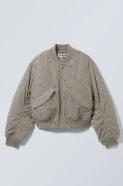 Weekday CROPPED EYELET BOMBER JACKET><noscript><img width=