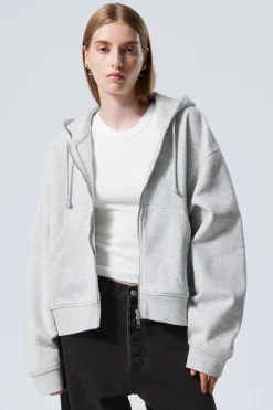 Weekday ESSENCE BOXY ZIP HOODIE>Women Hoodies|Basics