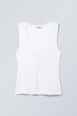 Weekday FITTED BUTTON VEST TOP>Women Tops