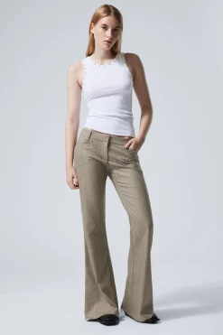 Weekday FLARED EYELET SUIT TROUSERS>Women Trousers