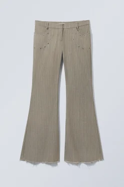 Weekday FLARED EYELET SUIT TROUSERS><noscript><img width=