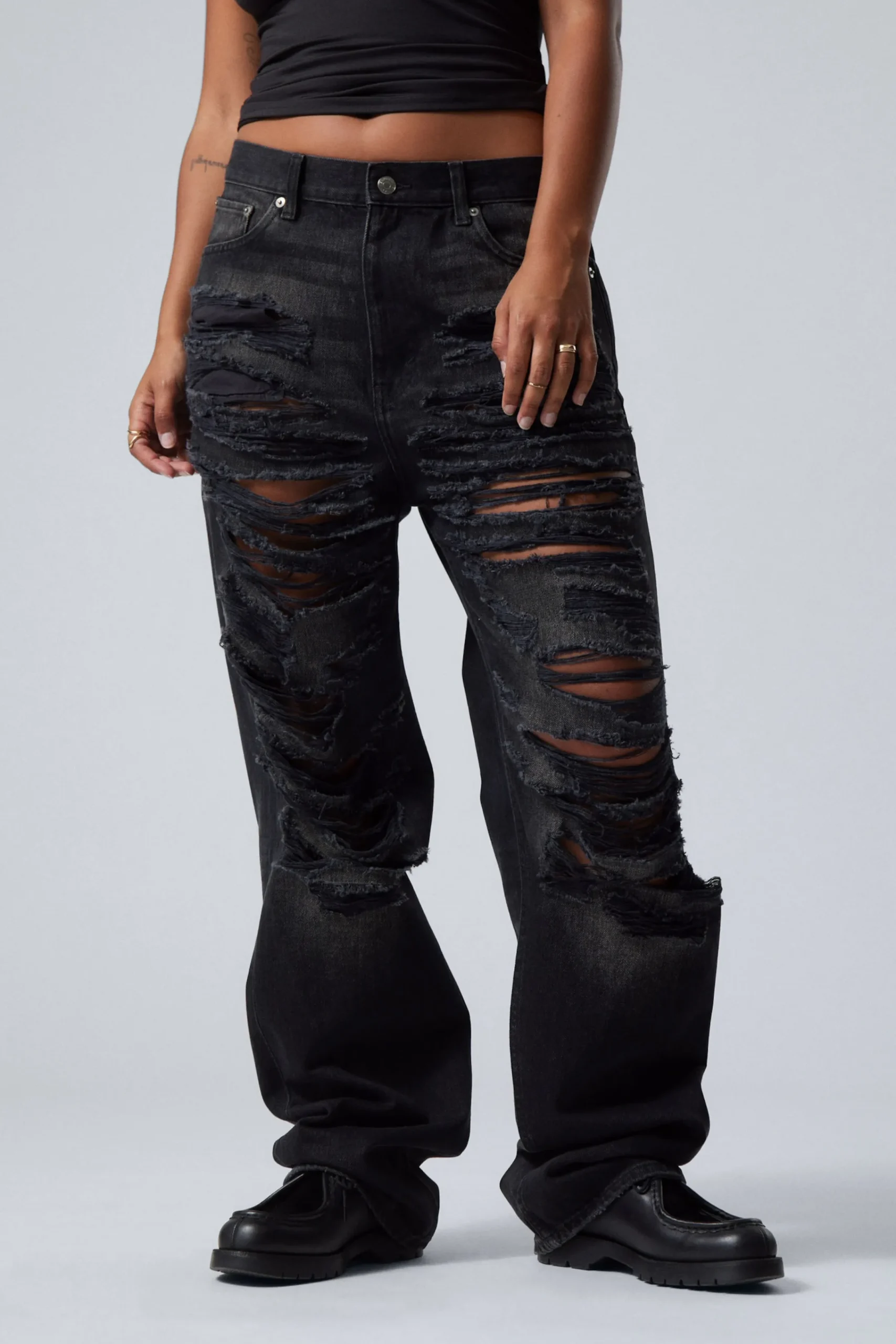Weekday GALAXY LOOSE STRAIGHT DISTRESSED JEANS> Jeans
