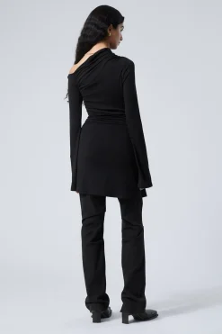 Weekday GATHERED MINI LONG SLEEVE DRESS><noscript><img width=