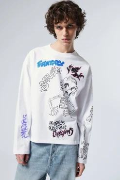 Weekday GREAT BOXY GRAPHIC LONG SLEEVE T-SHIRT> Graphics|T-Shirts & Tops