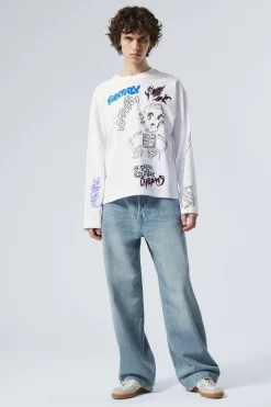 Weekday GREAT BOXY GRAPHIC LONG SLEEVE T-SHIRT> Graphics|T-Shirts & Tops