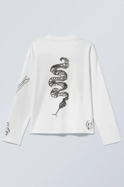 Weekday GREAT BOXY GRAPHIC LONG SLEEVE T-SHIRT><noscript><img width=