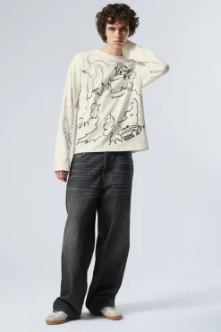 Weekday GREAT BOXY GRAPHIC LONG SLEEVE T-SHIRT> Graphics|T-Shirts & Tops