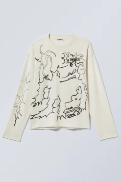 Weekday GREAT BOXY GRAPHIC LONG SLEEVE T-SHIRT><noscript><img width=