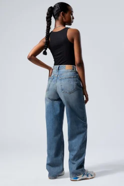Weekday HALO CURVE HIGH WAISTED REGULAR WIDE LEG JEANS><noscript><img width=