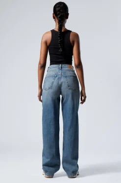 Weekday HALO CURVE HIGH WAISTED REGULAR WIDE LEG JEANS><noscript><img width=