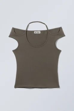 Weekday HALTERNECK SHORT SLEEVE TOP><noscript><img width=