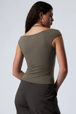 Weekday HALTERNECK SHORT SLEEVE TOP><noscript><img width=