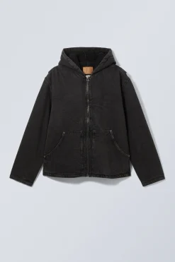 Weekday HOODED DENIM PILE JACKET><noscript><img width=