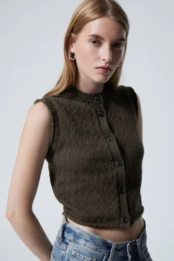 Weekday KNITTED SINGLE-BREASTED VEST>Women Knitwear