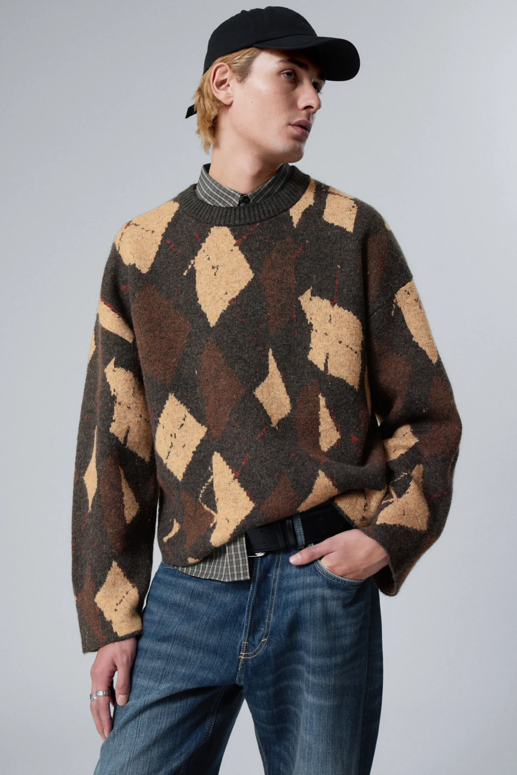 Weekday KNITTED TWISTED ARGYLE SWEATER> Graphics|Knitwear