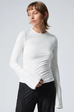 Weekday LONG SLEEVE COTTON TOP>Women Basics|Tops