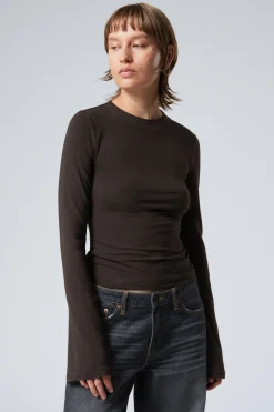 Weekday LONG SLEEVE COTTON TOP>Women Basics|Tops