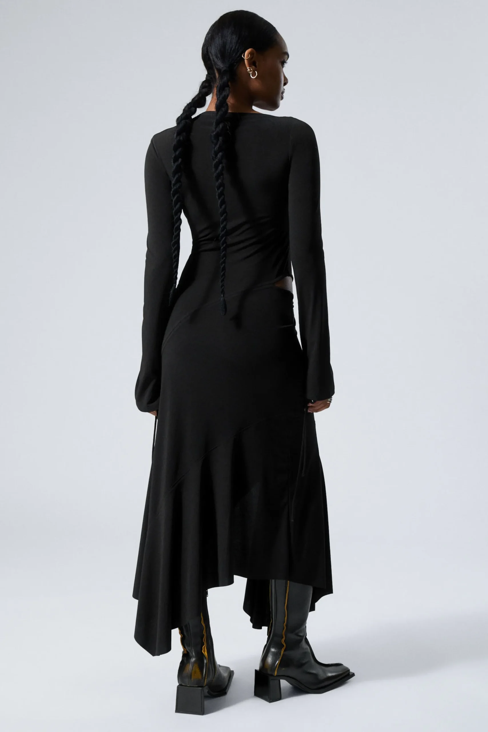 Weekday LONG-SLEEVED ASYMMETRIC DRAPED DRESS>Women Dresses