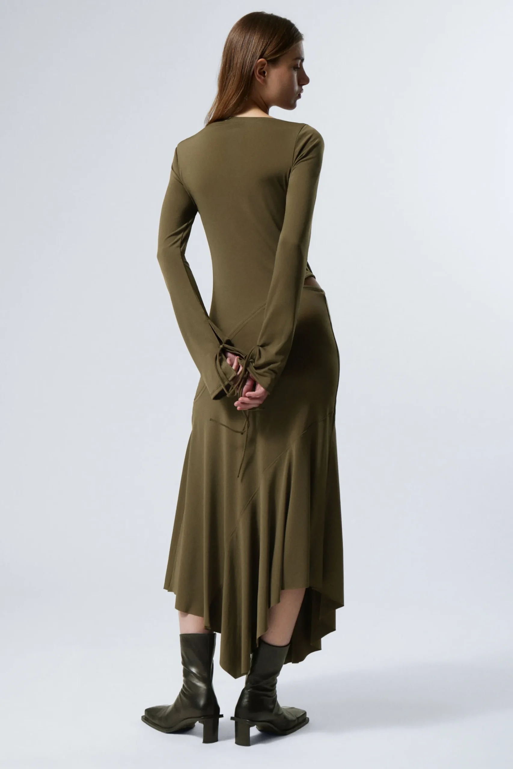 Weekday LONG-SLEEVED ASYMMETRIC DRAPED DRESS>Women Dresses
