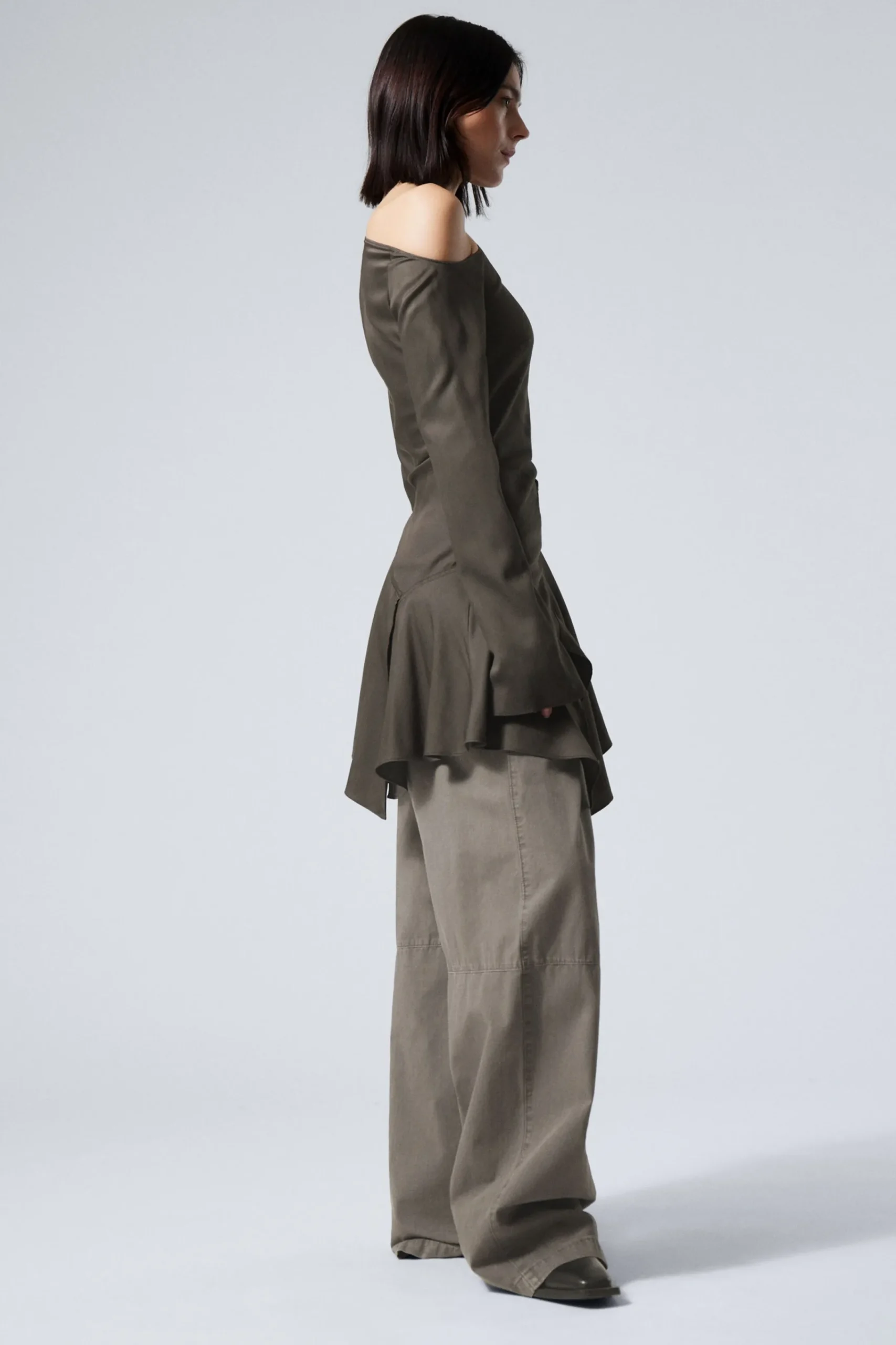 Weekday LONG-SLEEVED ASYMMETRIC MINI DRESS>Women Dresses