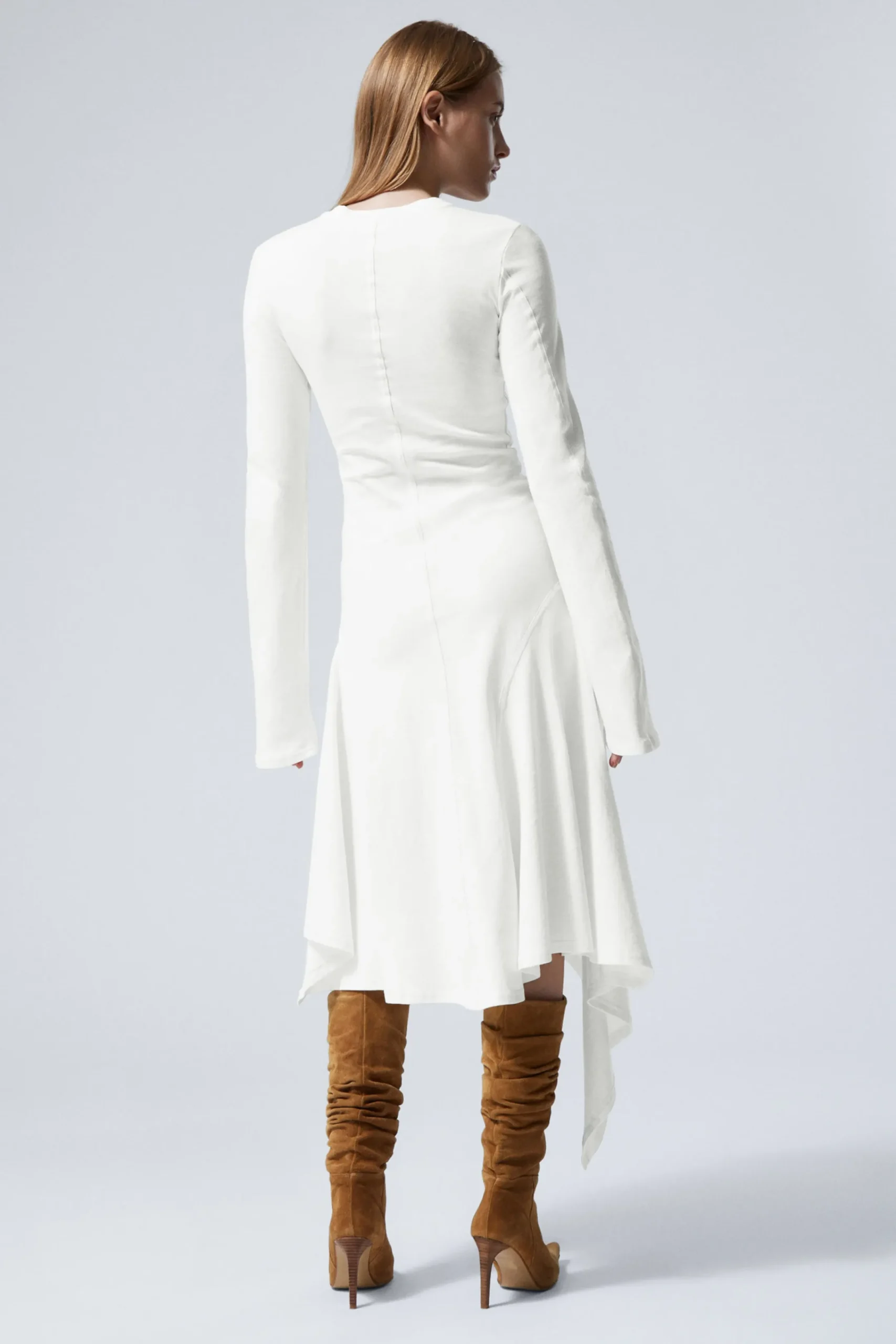 Weekday LONG-SLEEVED ASYMMETRIC MIDI DRESS>Women Dresses