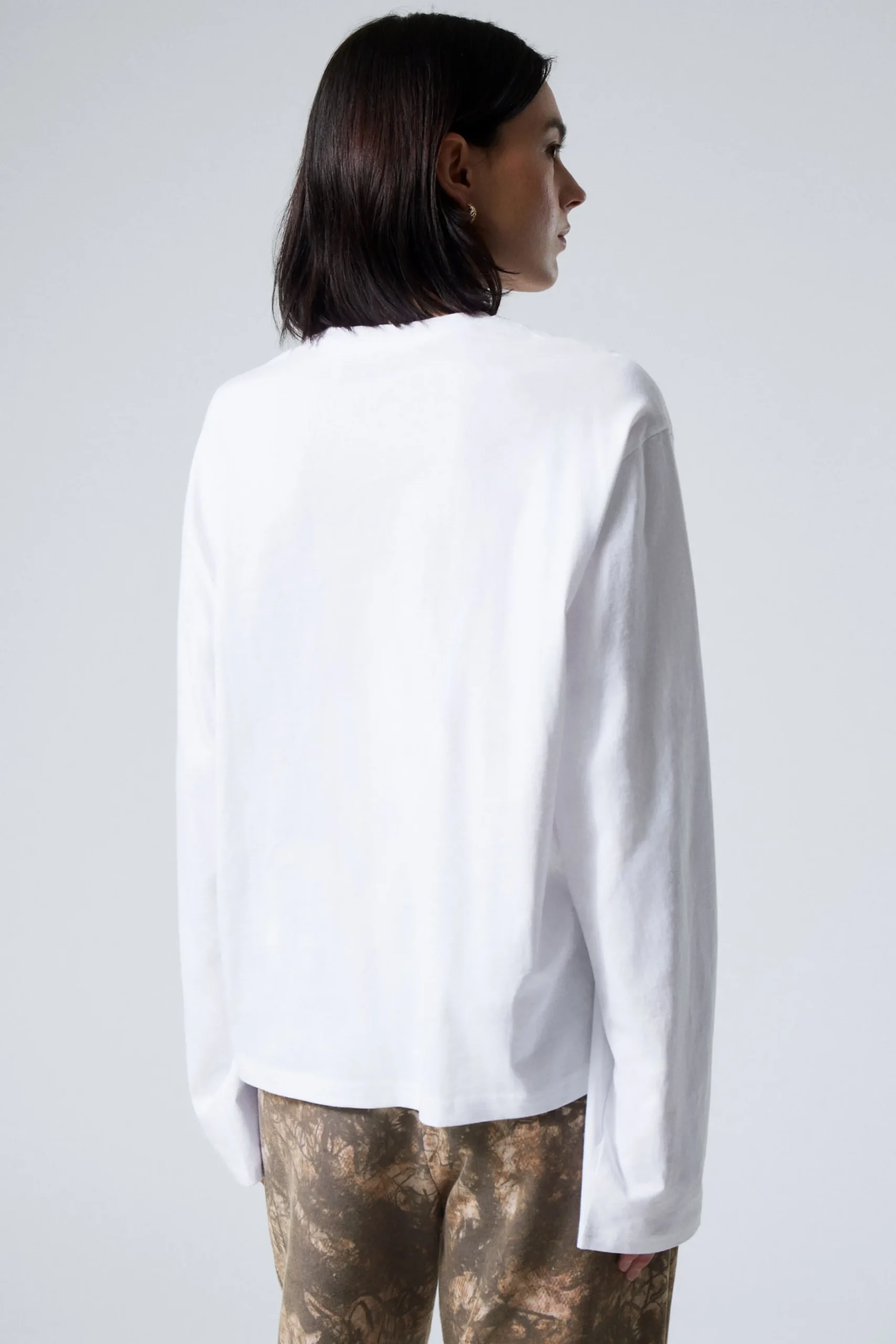 Weekday LONG-SLEEVED BOXY COTTON T-SHIRT>Women Basics|Tops
