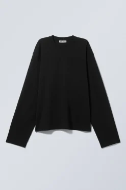 Weekday LONG-SLEEVED BOXY COTTON T-SHIRT>Women Basics|Tops