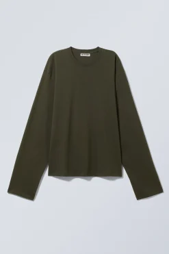 Weekday LONG-SLEEVED BOXY COTTON T-SHIRT><noscript><img width=